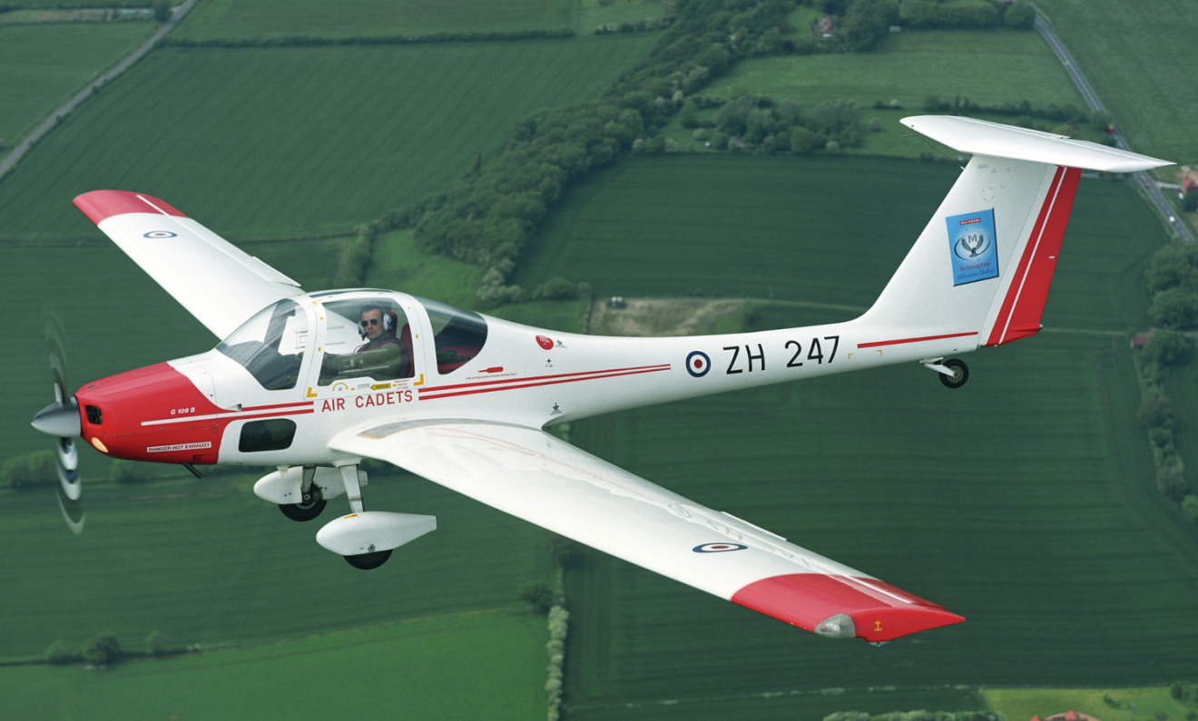 A Grob 115e trainer at RAF Fairford